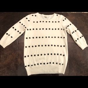 J. Crew Cream and Black Polkadot Sweater